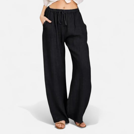 Locese | Women’s Cotton-Linen Yoga Trousers – Relaxed Wellness with Natural Ease