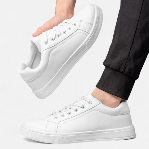 Locese | Men’s Leather Casual Sneakers – Everyday Comfort with Refined Street Appeal