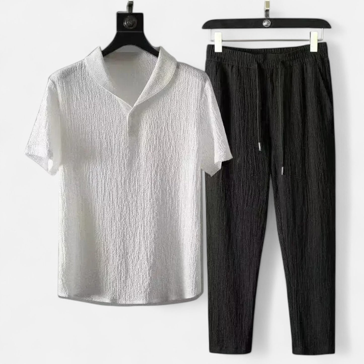 Locese | Men’s Ultra-Light Cotton-Linen Set – Breezy Minimalism for Effortless Summer Days