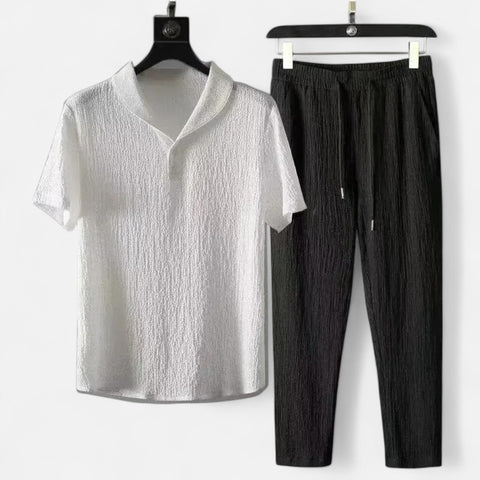 Locese | Men’s Ultra-Light Cotton-Linen Set – Breezy Minimalism for Effortless Summer Days