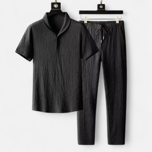 Locese | Men’s Ultra-Light Cotton-Linen Set – Breezy Minimalism for Effortless Summer Days