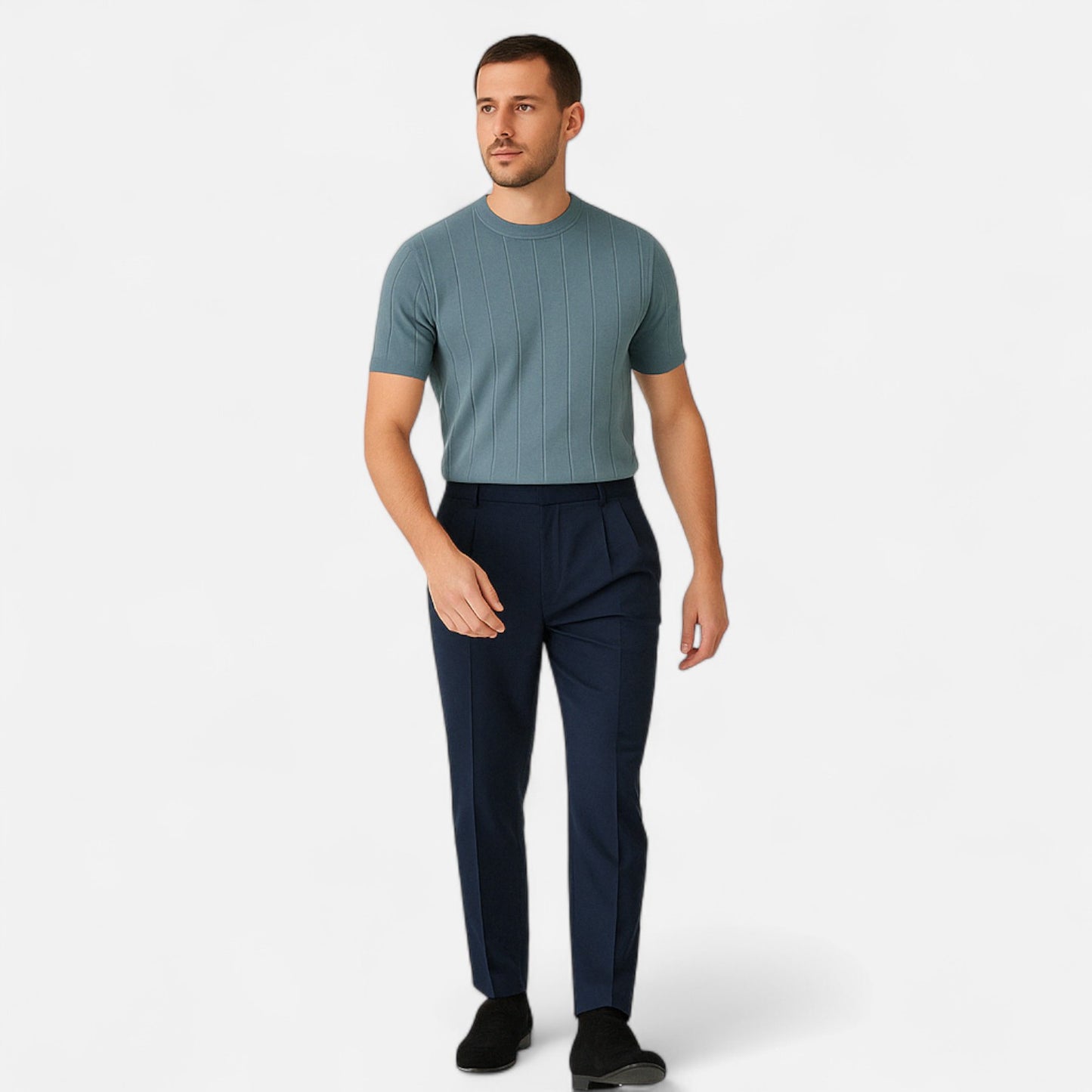 Locese | Men’s Luxury Knit Summer T-Shirt – Lightweight Sophistication with a Modern Edge