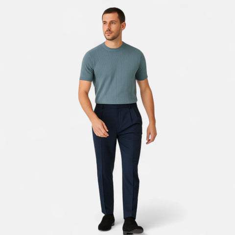 Locese | Men’s Luxury Knit Summer T-Shirt – Lightweight Sophistication with a Modern Edge