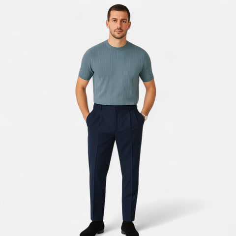 Locese | Men’s Luxury Knit Summer T-Shirt – Lightweight Sophistication with a Modern Edge