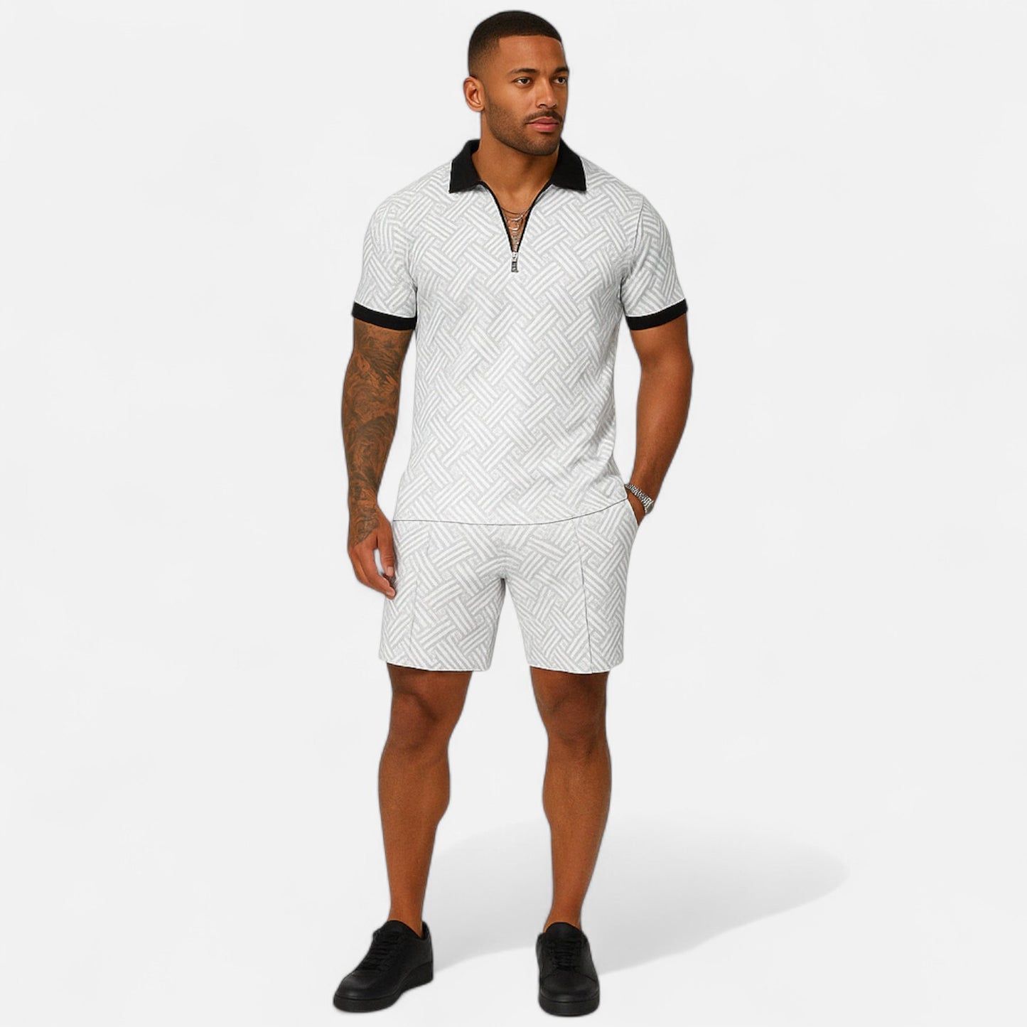 Locese | Men’s Summer Polo & Shorts Set – Sleek Coordination for Modern Casualwear