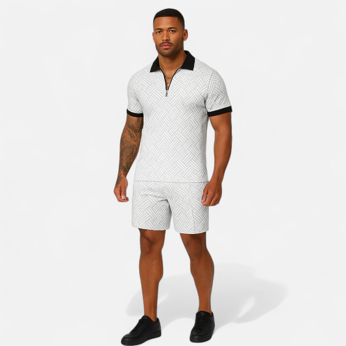 Locese | Men’s Summer Polo & Shorts Set – Sleek Coordination for Modern Casualwear