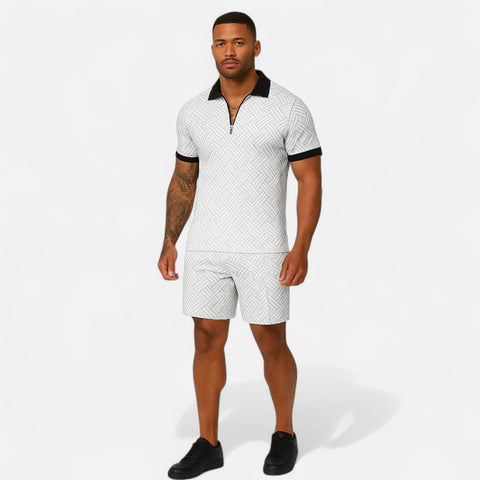 Locese | Men’s Summer Polo & Shorts Set – Sleek Coordination for Modern Casualwear