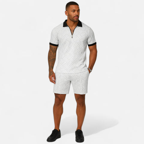 Locese | Men’s Summer Polo & Shorts Set – Sleek Coordination for Modern Casualwear