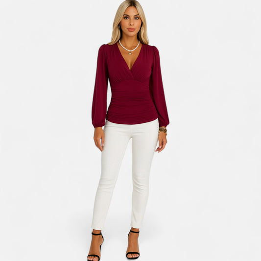 Locese | Women’s Printed Love-Motif Blouse – Whimsical Charm with Seasonal Sophistication