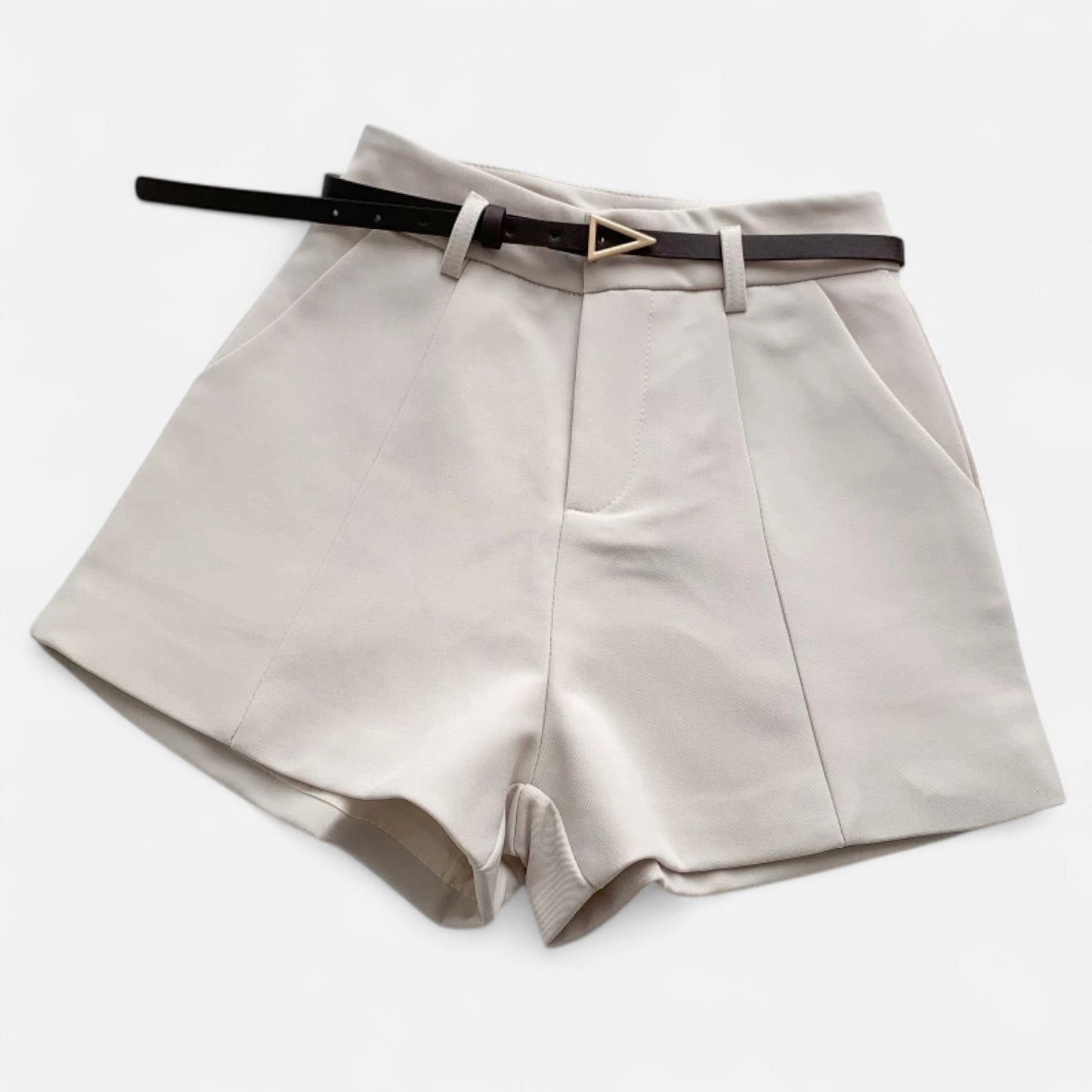 Locese | Women’s High-Waisted A-Line Shorts – Tailored Charm with Vintage Grace