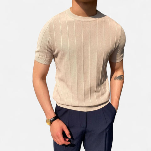 Locese | Men’s Luxury Knit Summer T-Shirt – Lightweight Sophistication with a Modern Edge