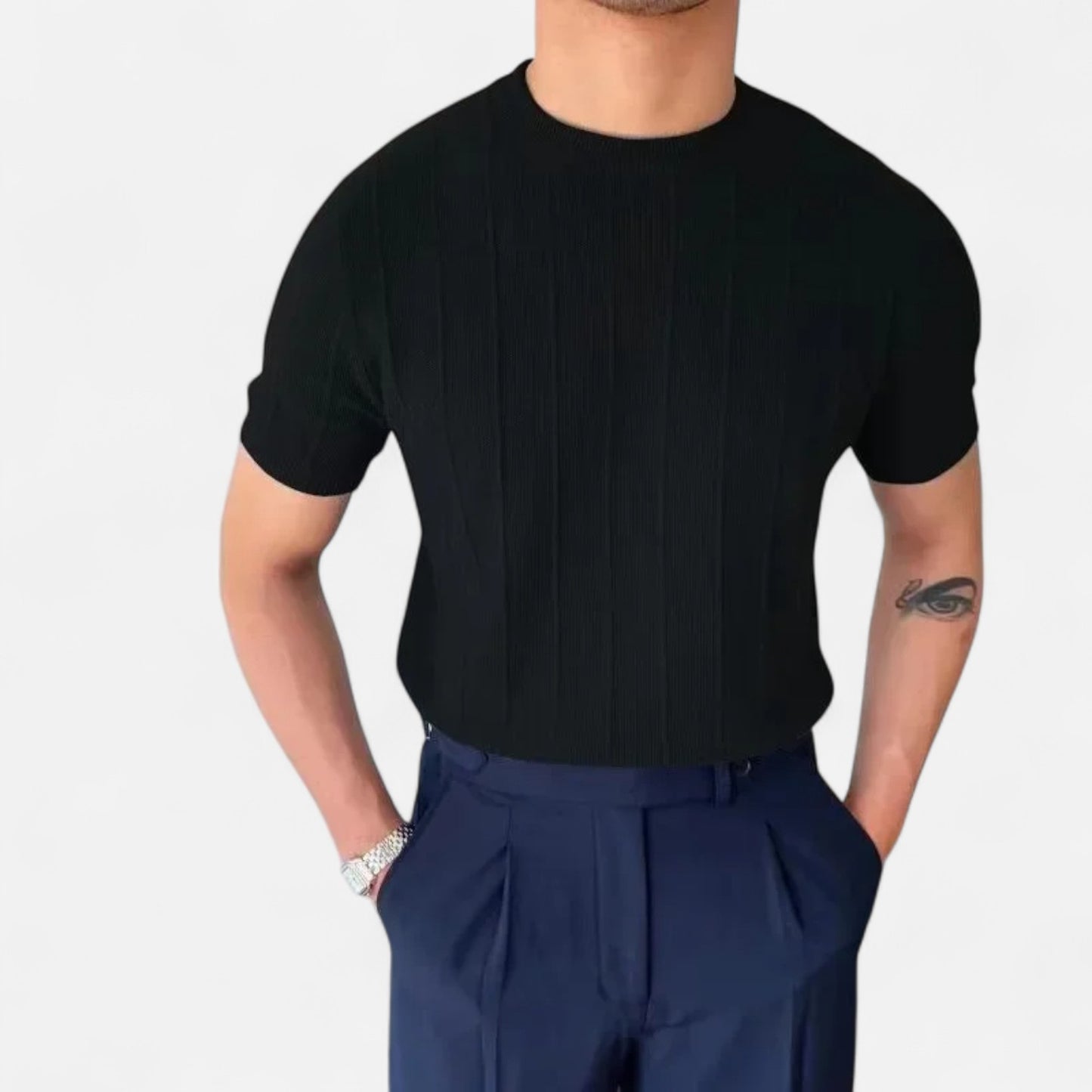 Locese | Men’s Luxury Knit Summer T-Shirt – Lightweight Sophistication with a Modern Edge