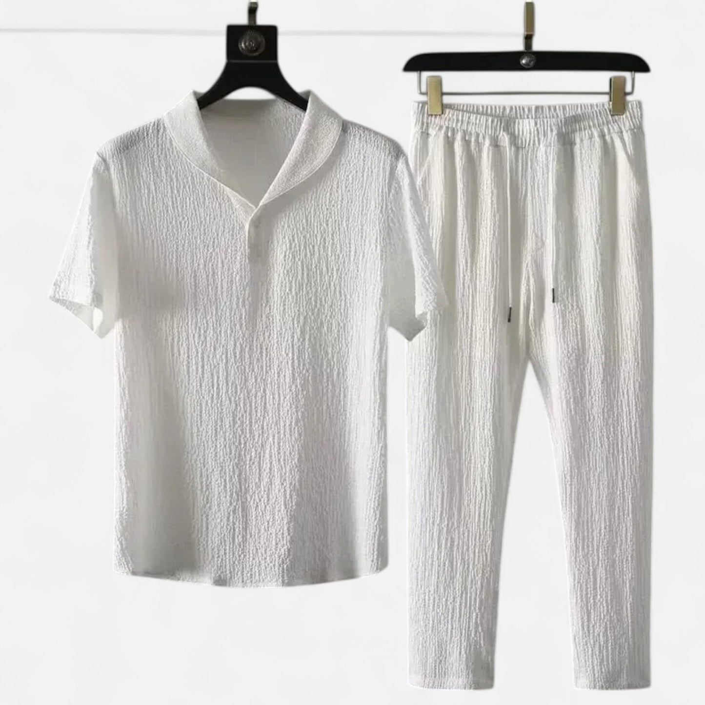 Locese | Men’s Ultra-Light Cotton-Linen Set – Breezy Minimalism for Effortless Summer Days