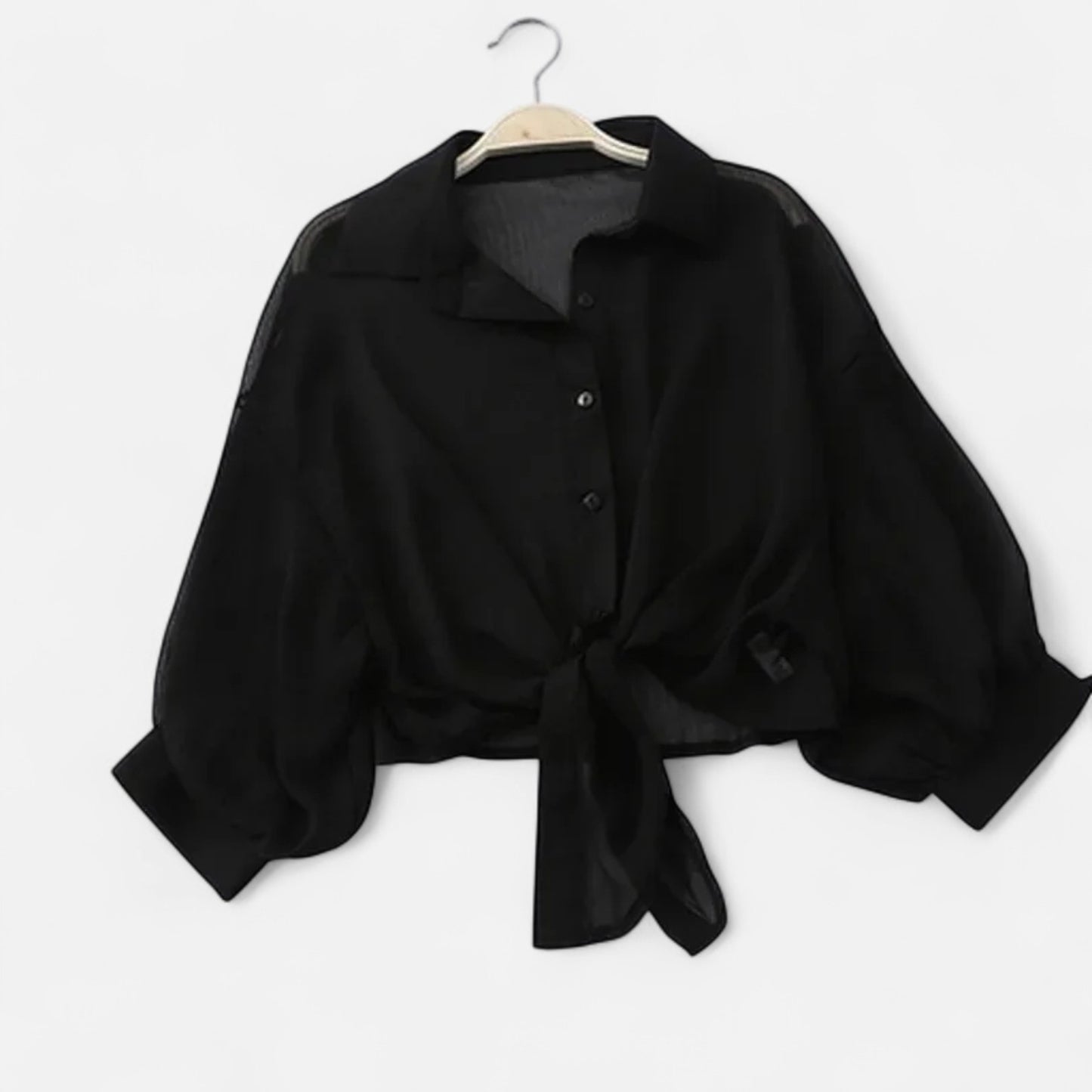Locese | Women’s Summer Chiffon Blouse – Light Elegance with a Softly Cinched Waist