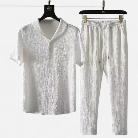 Locese | Men’s Ultra-Light Cotton-Linen Set – Breezy Minimalism for Effortless Summer Days
