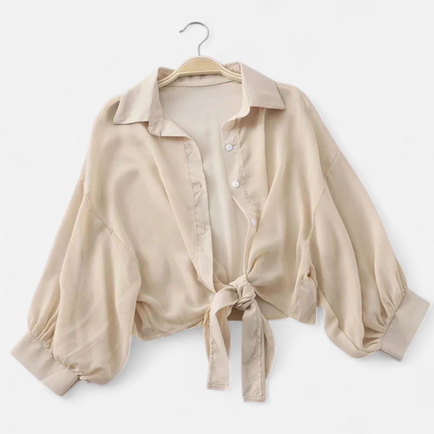 Locese | Women’s Summer Chiffon Blouse – Light Elegance with a Softly Cinched Waist