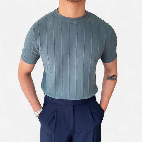 Locese | Men’s Luxury Knit Summer T-Shirt – Lightweight Sophistication with a Modern Edge
