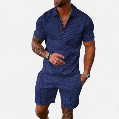 Locese | Men’s Summer Polo & Shorts Set – Sleek Coordination for Modern Casualwear