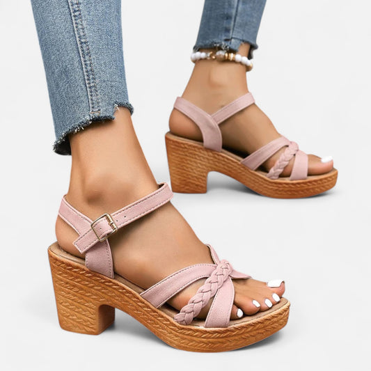Locese | Women’s Braided Platform Sandals – Elevated Style for Sun-Drenched Days