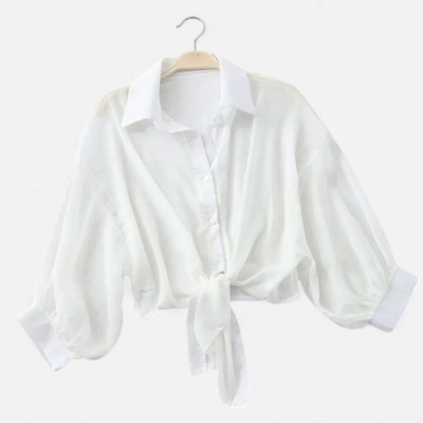 Locese | Women’s Summer Chiffon Blouse – Light Elegance with a Softly Cinched Waist
