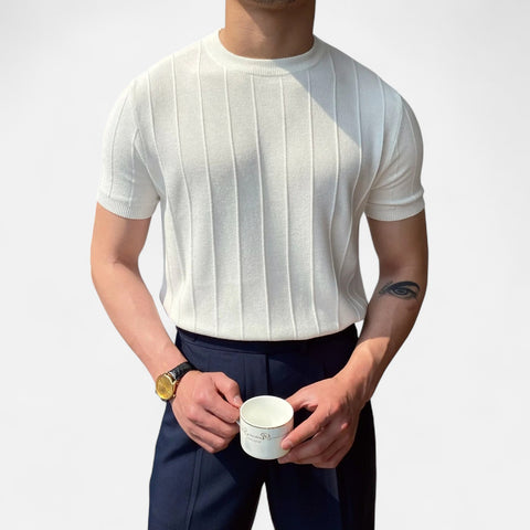 Locese | Men’s Luxury Knit Summer T-Shirt – Lightweight Sophistication with a Modern Edge