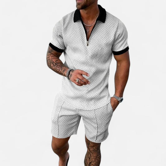 Locese | Men’s Summer Polo & Shorts Set – Sleek Coordination for Modern Casualwear